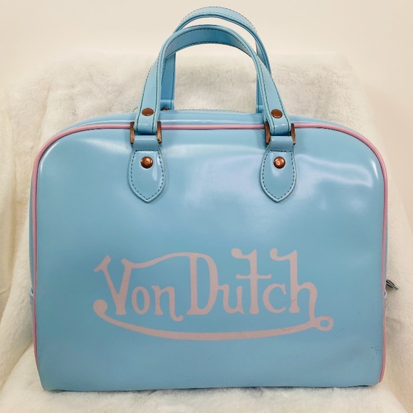 Von Dutch Blue & pink bowling purse - Picture 2 of 16